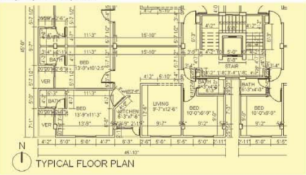 চিত্র- আইসোলেটেড কলাম ফুটিং (Isolated Column Footing)